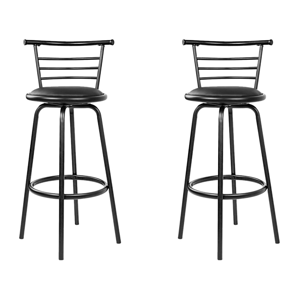 Two Artiss swivel leather bar stools at kitchen breakfast bar — Allure Home Collections