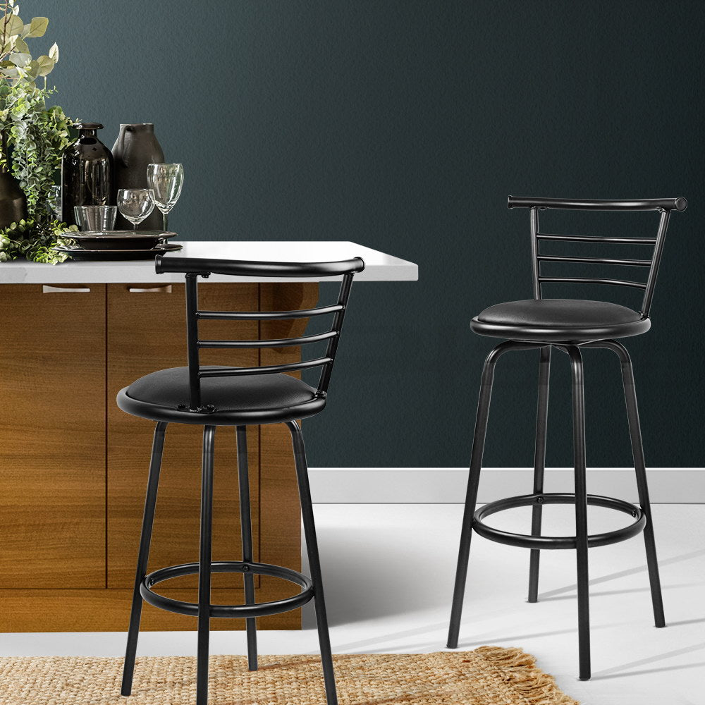 Artiss swivel bar stool chrome base and footrest ring detail — Allure Home Collections