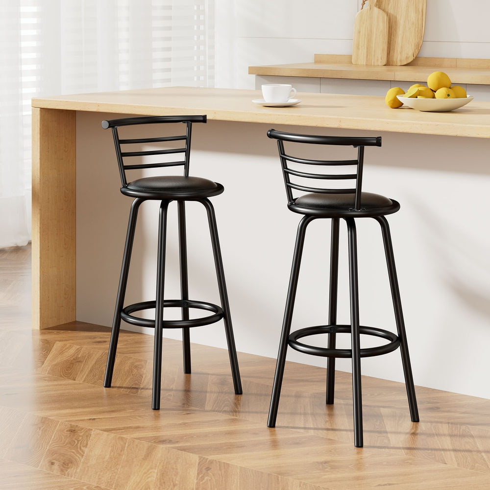 Artiss swivel leather padded bar stools with metal base set of 2 — Allure Home Collections