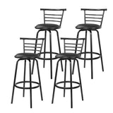 Set of 4 Artiss swivel black bar stools at kitchen counter — Allure Home Collections