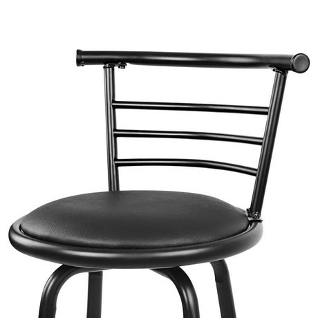 Side profile of Artiss swivel bar stool showing metal base and footrest — Allure Home Collections
