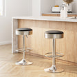 Artiss backless black PU leather bar stools set of 2 with chrome base — Allure Home Collections