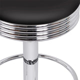 Two Artiss backless black leather bar stools at kitchen counter — Allure Home Collections