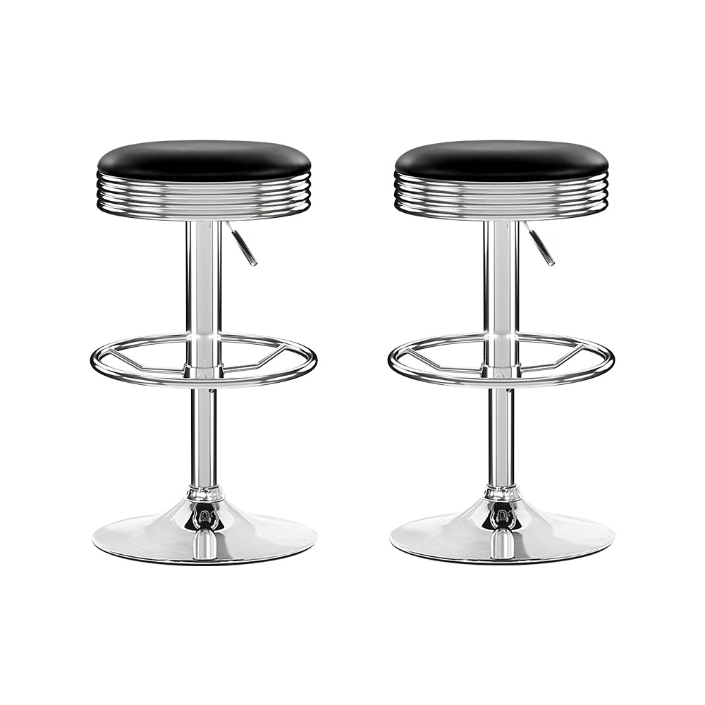 Artiss backless bar stool chrome footrest ring and base detail — Allure Home Collections