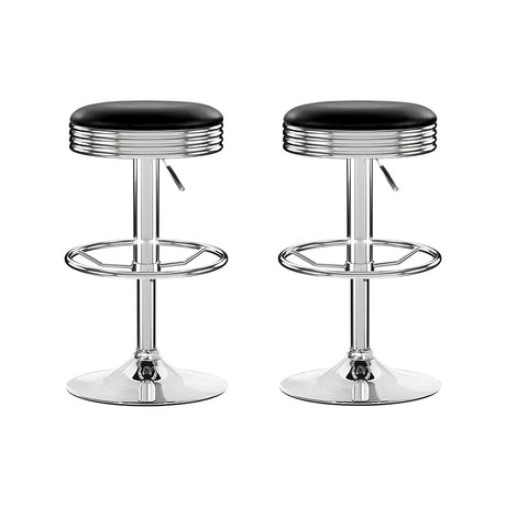 Artiss backless bar stool chrome footrest ring and base detail — Allure Home Collections