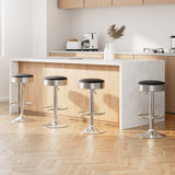 Artiss PU leather padded gas lift bar stools set of 4 with silver chrome base — Allure Home Collections