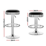 Artiss silver chrome bar stool leather seat and gas lift detail — Allure Home Collections