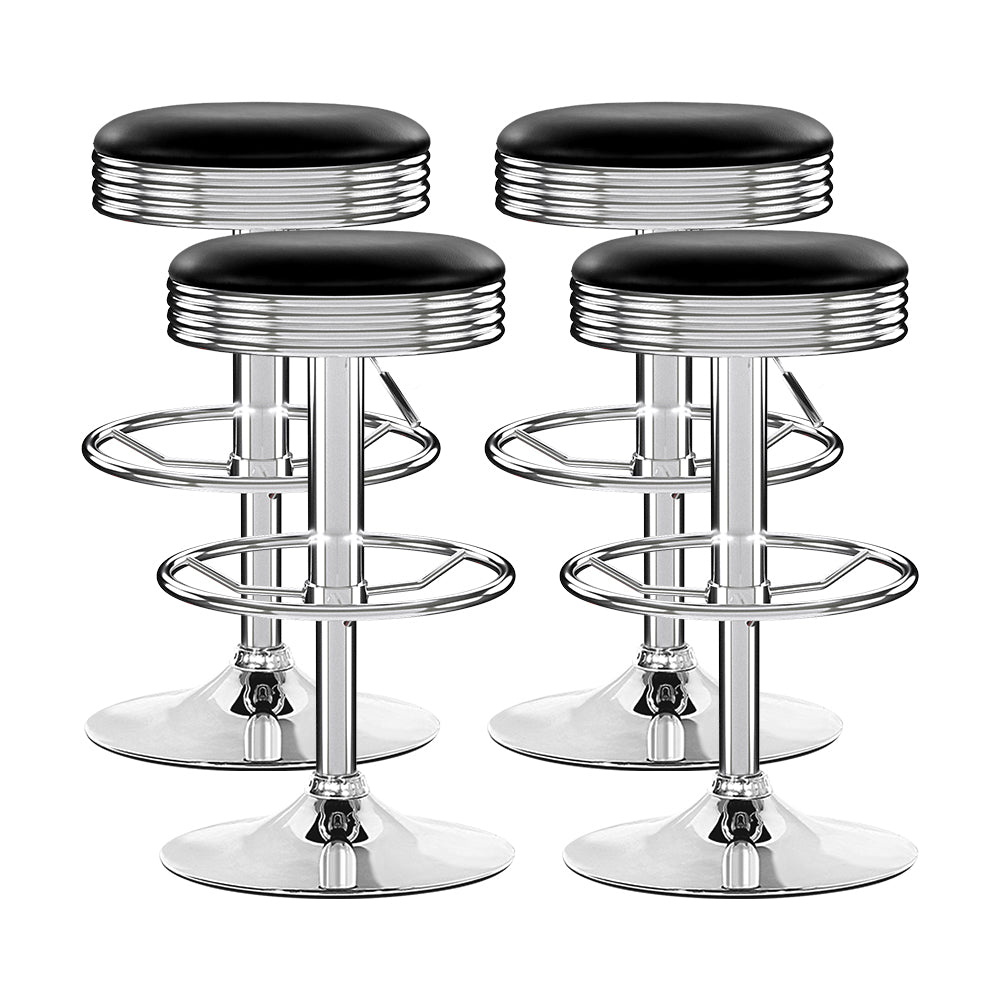 Artiss silver chrome bar stool footrest ring and base detail — Allure Home Collections