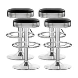 Artiss silver chrome bar stool footrest ring and base detail — Allure Home Collections