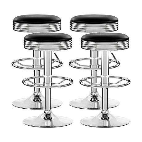 Artiss silver chrome bar stool footrest ring and base detail — Allure Home Collections
