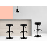 Side profile of Artiss black bar stool showing chrome gas lift base — Allure Home Collections