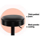 Artiss black leather bar stool padded seat close-up — Allure Home Collections