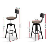 Artiss single vintage metal bar stool seat and industrial frame detail — Allure Home Collections