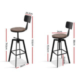 Tooradin black industrial swivel bar stool with elm wood seat in a modern kitchen