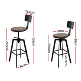 Artiss vintage metal bar stool seat and industrial frame detail — Allure Home Collections