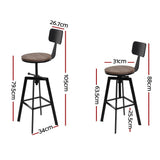 Tooradin black industrial swivel bar stool with elm wood seat in a modern kitchen