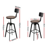 Artiss Angus bar stool backrest and elm wood seat detail — Allure Home Collections