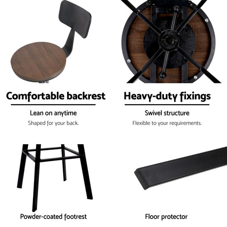Set of 4 Artiss Angus adjustable wood bar stools at kitchen island — Allure Home Collections