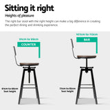 Artiss Angus bar stool showing adjustable height range — Allure Home Collections