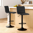 Artiss black faux linen gas lift bar stools set of 2 with high-density foam — Allure Home Collections