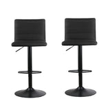 Two Artiss black linen gas lift bar stools at kitchen counter — Allure Home Collections