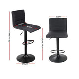 Side profile of Artiss black linen bar stool showing chrome base — Allure Home Collections