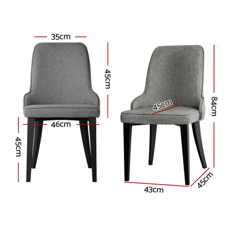 Artiss Domus Grey Linen Dining Chairs — Set of 4 — Allure Home Collections