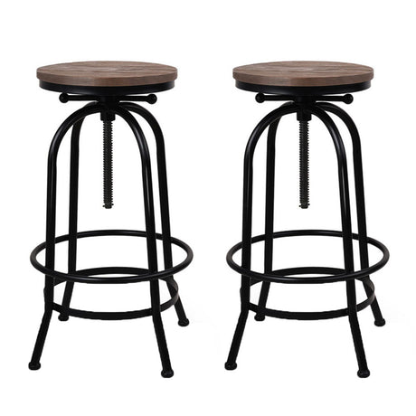 Two Artiss adjustable wood bar stools at kitchen counter — Allure Home Collections