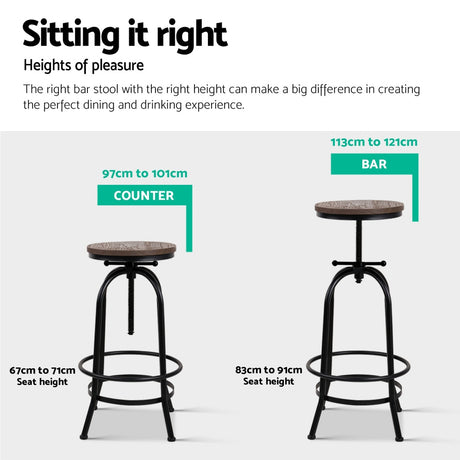 Four Artiss Angus vintage bar stools in industrial-style kitchen — Allure Home Collections