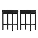 Crib Point Metal Bar Stool, Black 2pcs