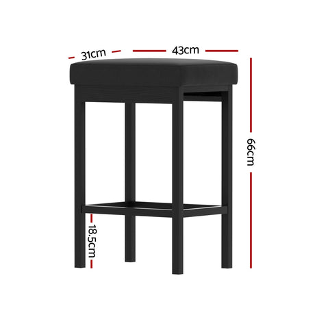 Artiss metal bar stool PU seat and frame detail — Allure Home Collections