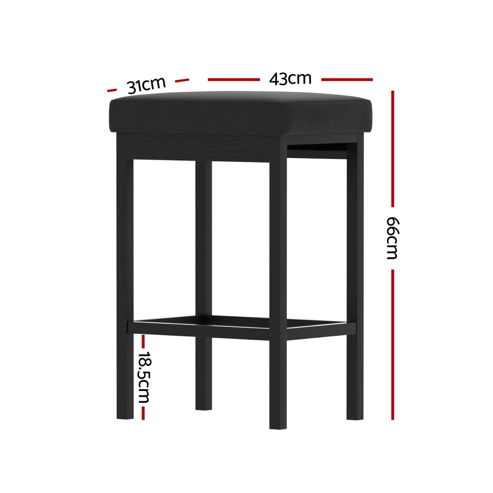Crib Point Metal Bar Stool, Black 2pcs