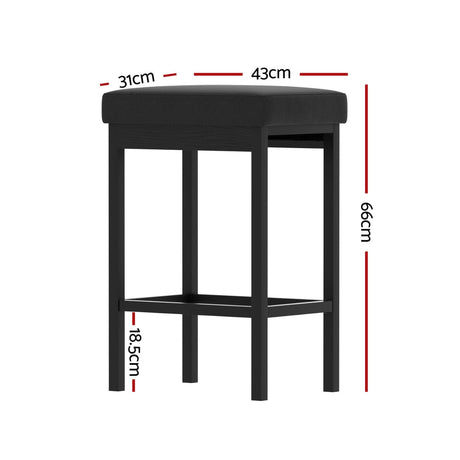 Crib Point Metal Bar Stool, Black 2pcs