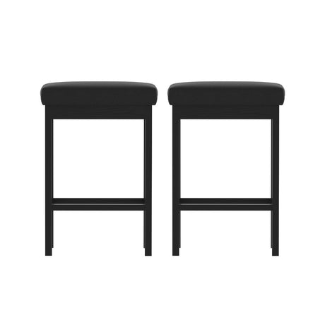 Crib Point Metal Bar Stool, Black 2pcs