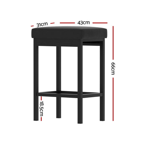 Artiss metal bar stool PU seat and metal frame detail close-up — Allure Home Collections