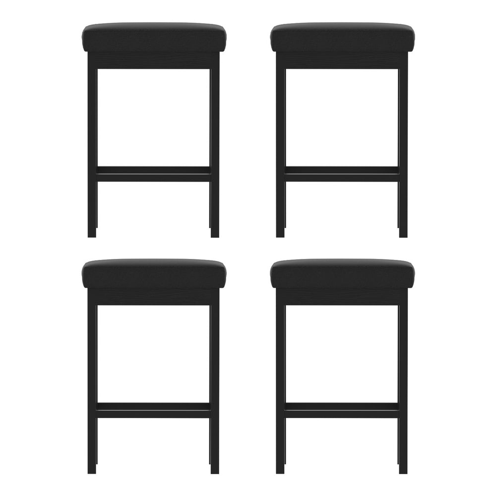 Set of 4 Artiss metal PU seat bar stools at kitchen island — Allure Home Collections