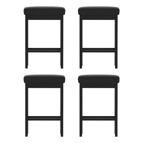 Set of 4 Artiss metal PU seat bar stools at kitchen island — Allure Home Collections