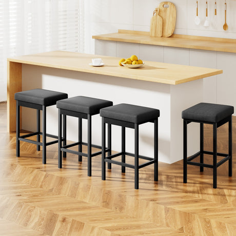 Artiss metal bar stools set of 4 with PU padded seat for dining and counter — Allure Home Collections