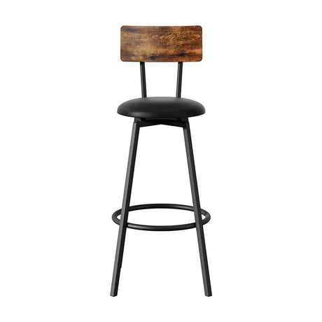 Close up of the smiths beach industrial bar stool black seat and frame