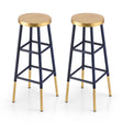 Archies creek metal bar stool navy in a modern kitchen