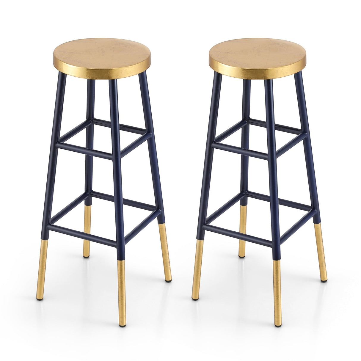 Archies creek metal bar stool navy in a modern kitchen