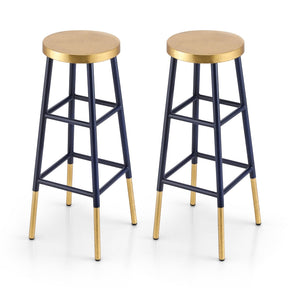Archies creek metal bar stool navy in a modern kitchen