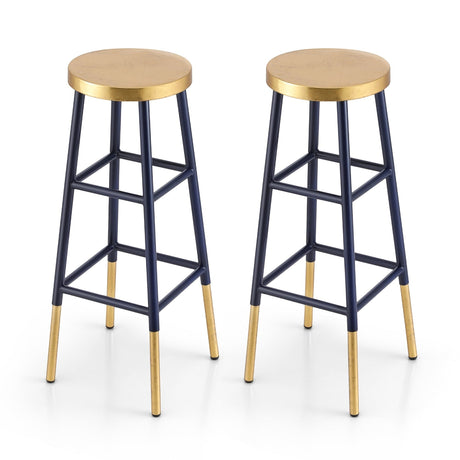 Archies creek metal bar stool navy in a modern kitchen