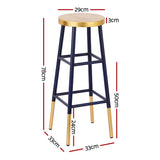 Archies creek metal bar stool navy beside a kitchen island