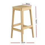 Artiss rubber wood bar stool rubber wood frame and rattan seat detail — Allure Home Collections