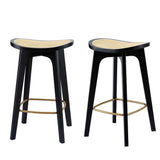 Artiss black rattan saddle bar stools set of 2 — Allure Home Collections