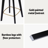 Four Artiss black rattan bar stools in contemporary kitchen — Allure Home Collections