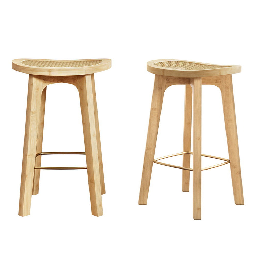 Artiss bamboo rattan counter bar stools set of 2 — Allure Home Collections
