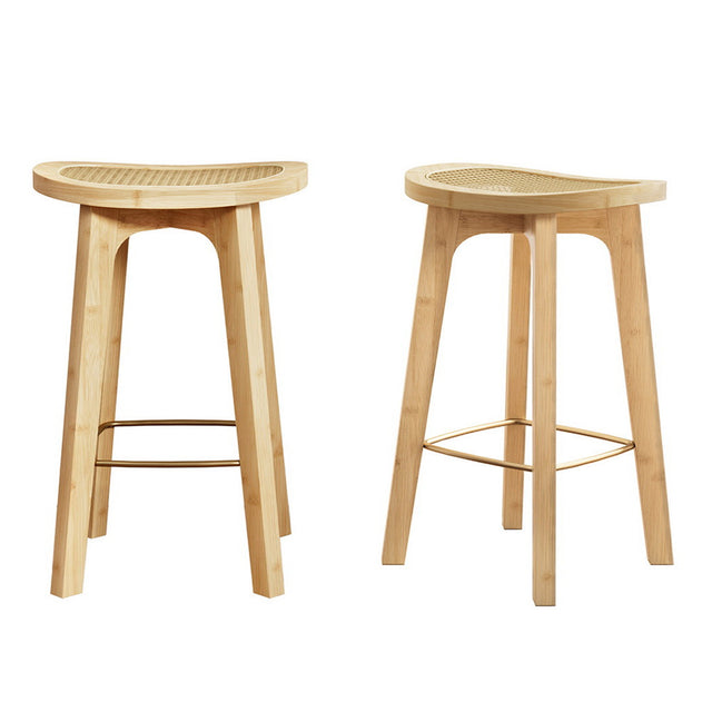 Artiss bamboo rattan counter bar stools set of 2 — Allure Home Collections