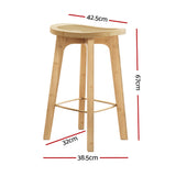 Artiss bamboo rattan bar stool bamboo frame and PVC rattan weave detail — Allure Home Collections